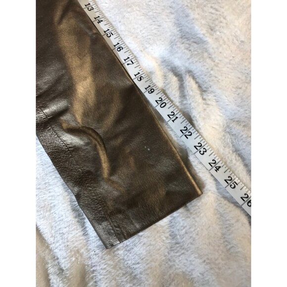 B by Bernardo Womens Metallic Full Zip Bronze Leather Jacket - Picture 7 of 16